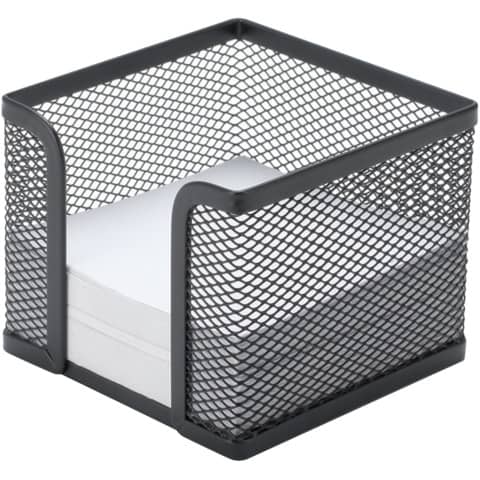 Portamemo in metallo Q-Connect 9,5x8,0x9,5 cm nero