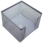 Portamemo in metallo Q-Connect 9,5x8x9,5 cm argento