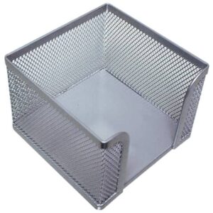 Portamemo in metallo Q-Connect 9,5x8x9,5 cm argento