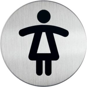 Pittogramma adesivo DURABLE Ø 83 mm acciaio inossidabile spazzolato argento