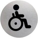 Adhesive pictogram 'WC with disabilities' DURABLE stainless steel silver