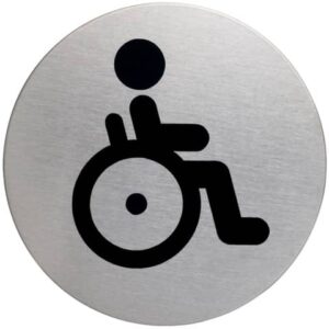 Pittogramma adesivo "WC diversamente abili" DURABLE acciaio inox argento