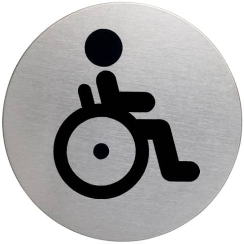 Adhesive pictogram 'WC with disabilities' DURABLE stainless steel silver