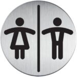 Pittogramma adesivo "WC donne/uomini" DURABLE acciaio inossidabile spazzolato