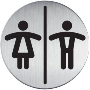 Pittogramma adesivo "WC donne/uomini" DURABLE acciaio inossidabile spazzolato