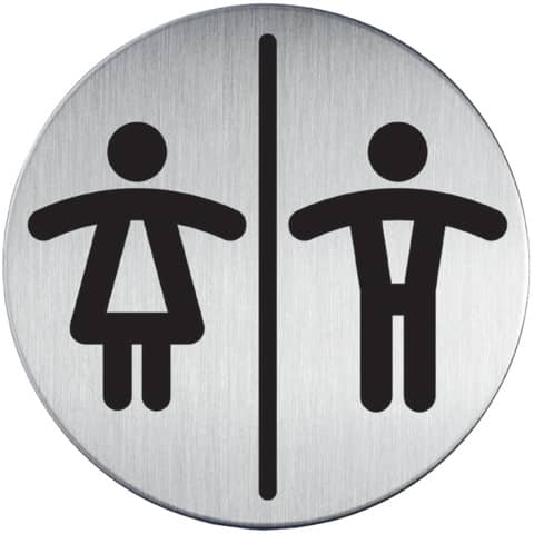 Pittogramma adesivo "WC donne/uomini" DURABLE acciaio inossidabile spazzolato