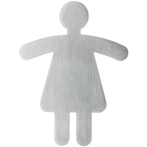 Pittogramma adesivo DURABLE 90 x 120 mm acciaio inossidabile spazzolato argento