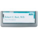 DURABLE CLICK SIGN ABS transparent/graphite 149x52.5 mm