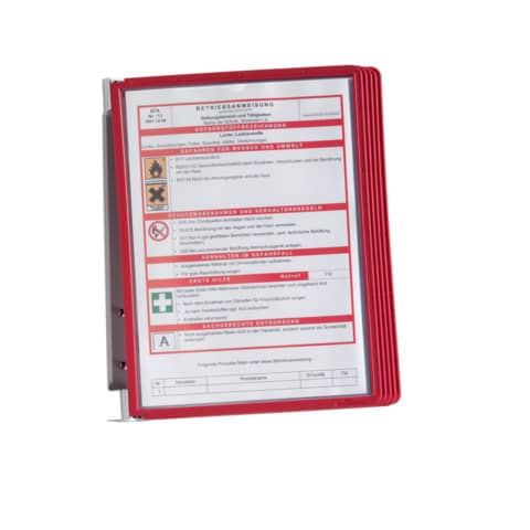 Leggio da parete DURABLE VARIO® WALL 5 pannelli A4 metallo/polipropilene rosso