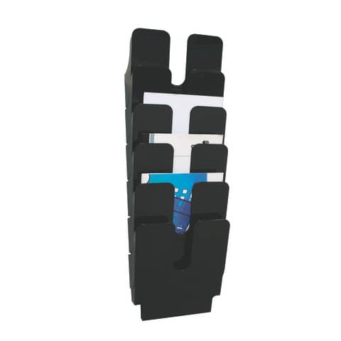 Espositore da parete DURABLE FLEXIPLUS 6 comparti A4 polistirolo nero
