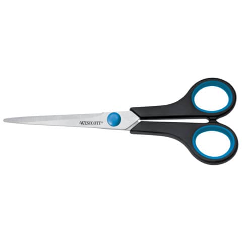 Forbici Westcott Soft Grip Easy Grip blu/nero simmetriche 17,5 cm