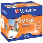 DVD-R Verbatim Standard Printable 4.7 GB - Speed 16x Jewel Case