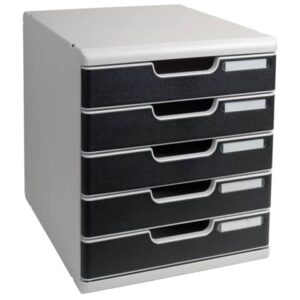 Cassettiera Exacompta MODULO Classic 5 cassetti 28,8x35x32 cm grigio/nero