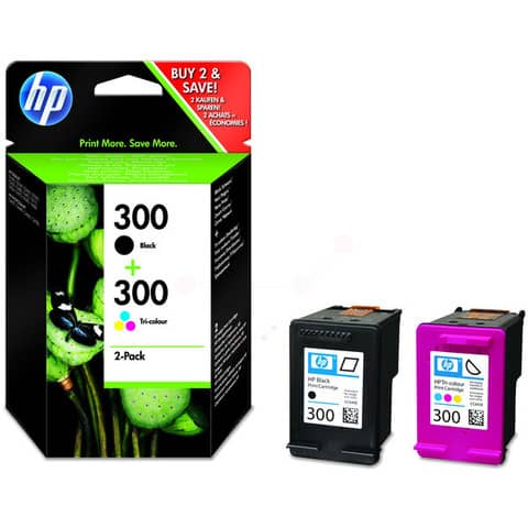 Cartucce inkjet blister 300 HP nero nero +tricromia