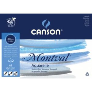 Blocco collato Canson Linea Acquerello Montval bianco 300 g/m² 12 fogli 24x32cm