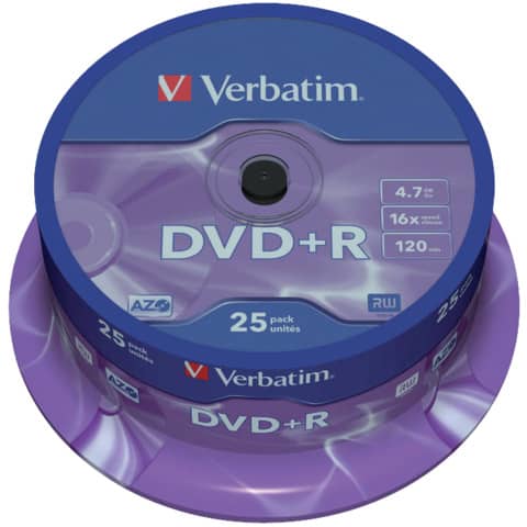 DVD+R Verbatim 16x 4.7 GB Spindle Case from