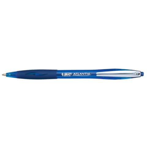 Penna a sfera a scatto BIC Atlantis Soft M 1 mm blu