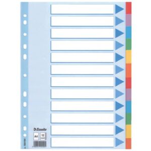 Divisori Esselte intercalari 12 tasti cartoncino 160 gr/mq A4