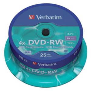 DVD-RW Verbatim 4.7 GB 4x Spindle Case