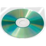 Self-adhesive CD/DVD case Q-Connect 12.6x12.6 cm transparent
