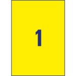 Etichette permanenti poliestere giallo Avery 210x297 mm - 1 et/foglio - per