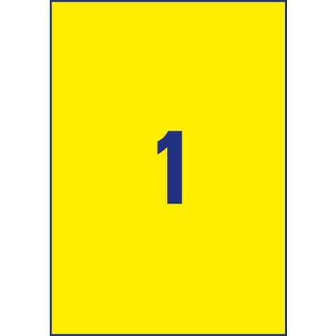 Etichette permanenti poliestere giallo Avery 210x297 mm - 1 et/foglio - per