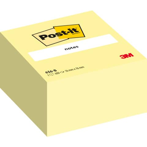 Foglietti riposizionabili Post-it® Notes Cubo 76x76 mm 450 ff Giallo Canary