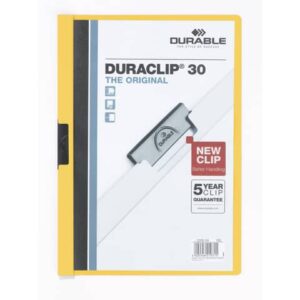 Cartellina con clip Durable DURACLIP® A4 giallo - dorso 3 mm - capacità 30 fogli
