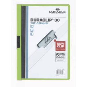 Cartellina con clip Durable DURACLIP® A4 verde - dorso 3 mm - capacità 30 fogli