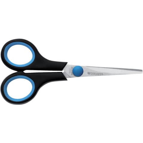 Forbici per mancini Westcott Soft Grip Easy Grip simmetriche 14 cm blu/nero