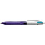 Penna a sfera a scatto BIC 4 Colours Grip Fashion M 1 mm viola
