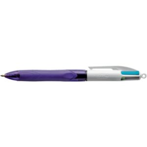 Penna a sfera a scatto BIC 4 Colours Grip Fashion M 1 mm viola