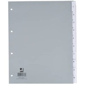 Divisore personalizzabile Q-Connect grigio 24,5x29,7 cm ppl 10 pagine