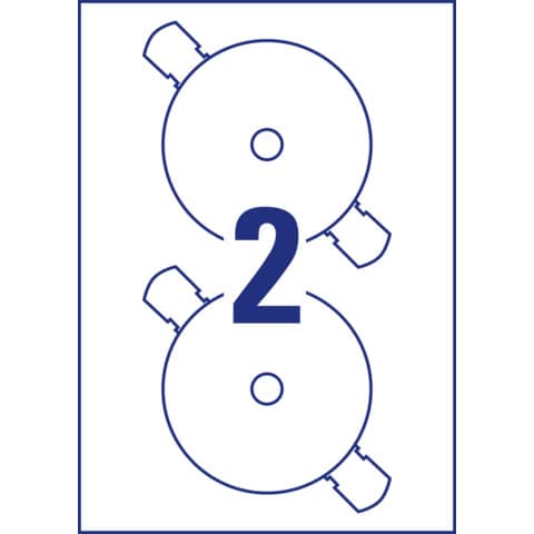 AVERY CD Labels AVERY opaque finish Ø 117 mm - 2 e/sheet - for Laser -