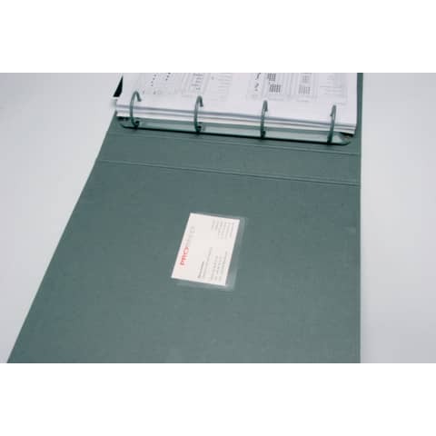 Tasche adesive portabiglietti Q-Connect ppl 60x95 mm trasparente apertura lato