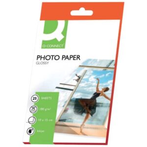 Carta fotografica Inkjet Q-Connect 10x15cm bianco 180 g/m² lucida