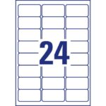Etichette permanenti per freezer Avery 63,5x33,9 mm bianco - 24 et./foglio -