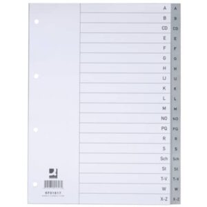 Divisori alfabetici Q-Connect A-Z 22,5x29,7 cm grigio 20 pagine