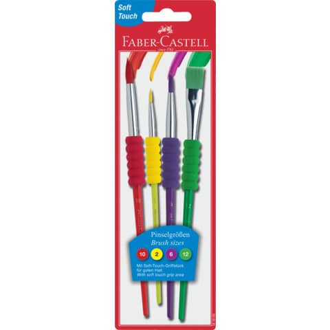 Pennelli Faber Castell Soft touch conf. 4 pezzi in blister -
