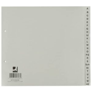 Divisori alfabetici Q-Connect A-Z metà altezza 23x21 cm grigio 24 pagine