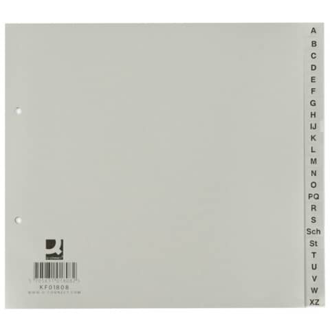 Alphabetical dividers Q-Connect A-Z half height 23x21 cm grey 24 pages