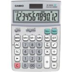 Casio solar or battery powered desktop calculator - 12-digit display - grey