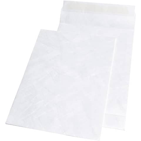 Buste a sacco con soffietti e strip bianche 250x353x38 mm - conf. 100 pz