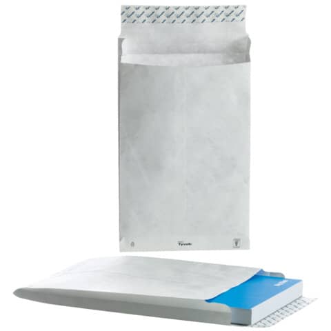 Buste a sacco con soffietti e strip bianche 305x406x50 mm - conf. 100 pz