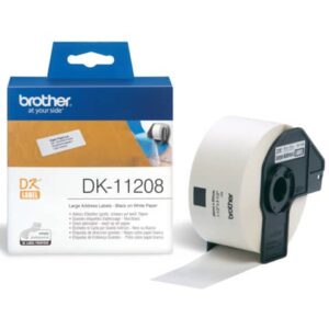 Rotolo da 400 etichette adesive in carta nero/bianco Brother 38 x 90 mm