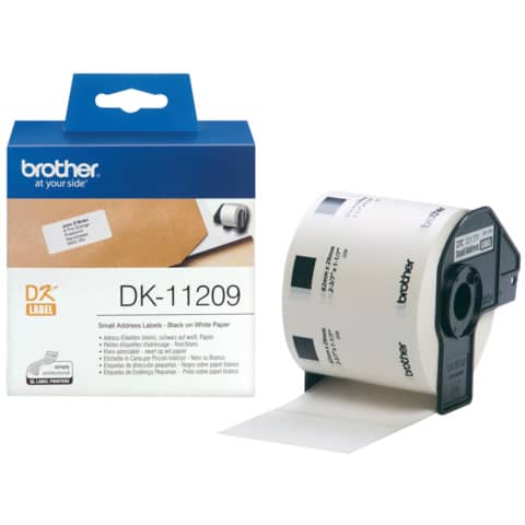 Rotolo da 800 etichette adesive in carta nero/bianco Brother 29 x 62 mm
