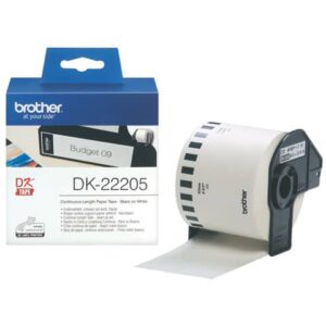 Rotolo di etichetta continua in carta adesiva nero/bianco Brother 62 mm x