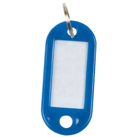 Targhetta portachiavi Q-Connect standard in plastica 5x2,2 cm blu