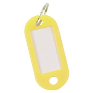 Targhetta portachiavi Q-Connect standard in plastica 5x2,2 cm giallo/arancio