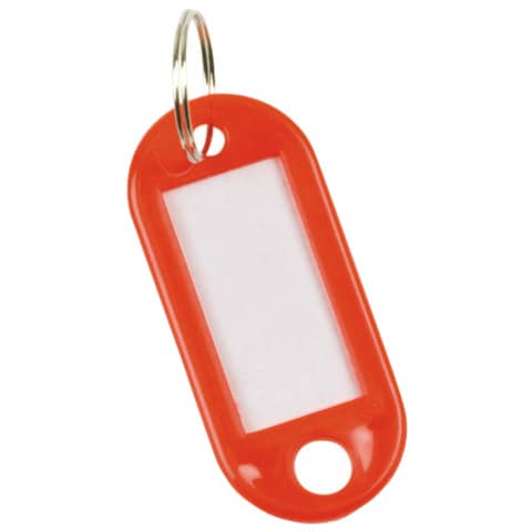 Targhetta portachiavi Q-Connect standard in plastica 5x2,2 cm rosso